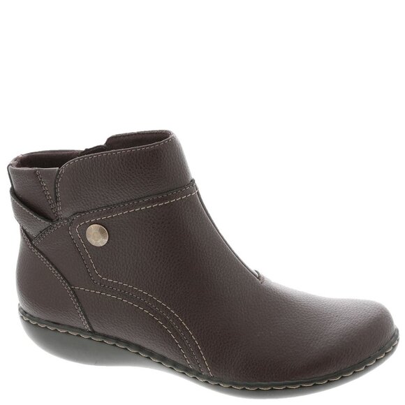 Clarks Shoes - Clarks Womens Collection Ashland Mabel Flat Dark Brown Tumbled Size 9.5XW - E37